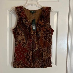 NWT Lauren Ralph Lauren ruffle tank top